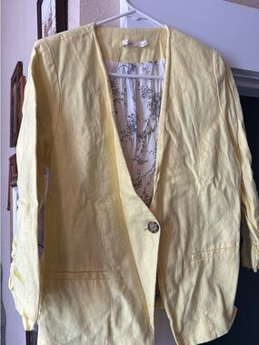 Lemon Yellow Women's Blazer Jacket